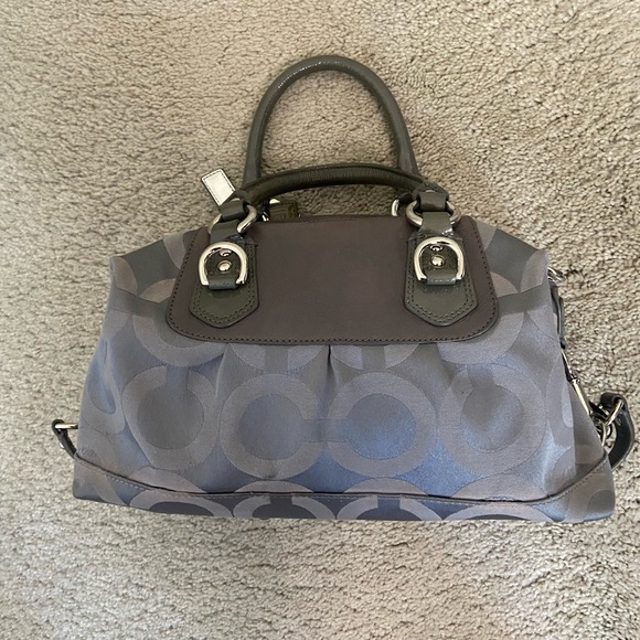 Coach Madison Sabrina Convertible Strap Satchel in Gray Op Art - Picture 4 of 10